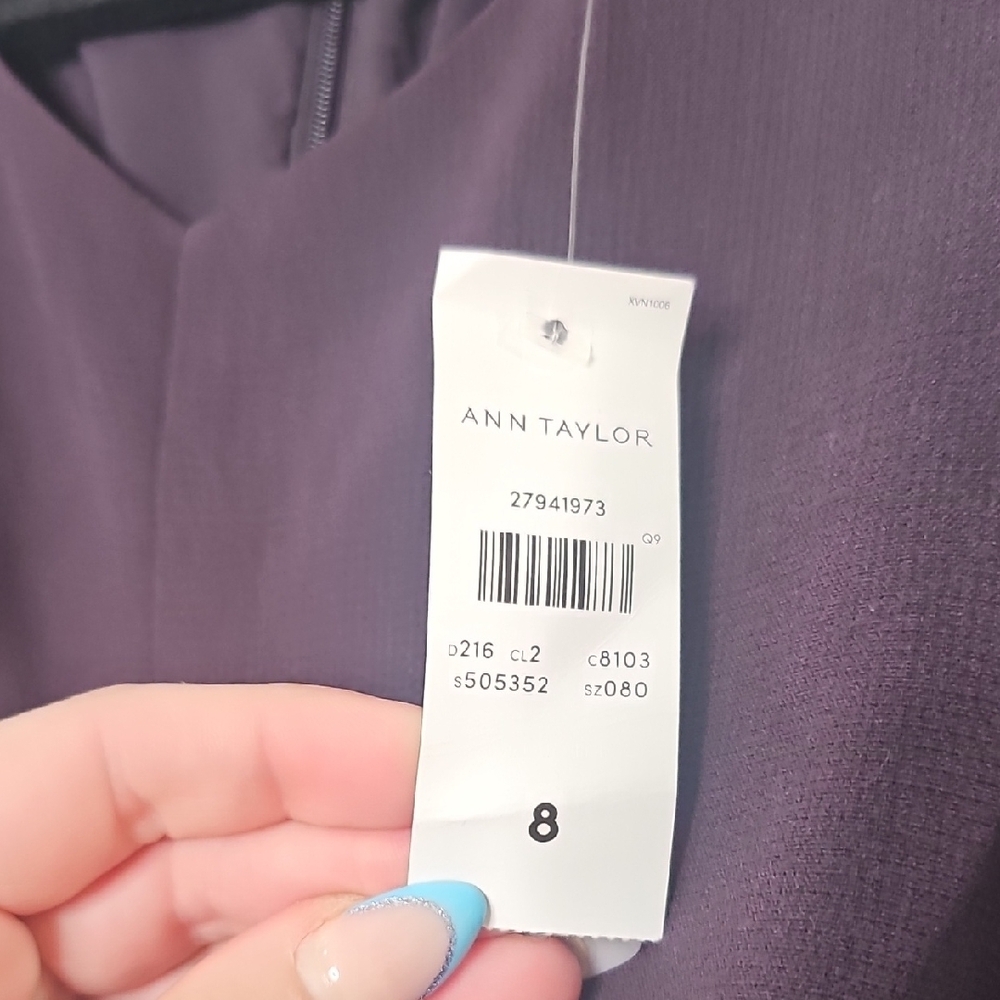 Ann Taylor Deep Purple Midi Dress - Picture 2 of 6